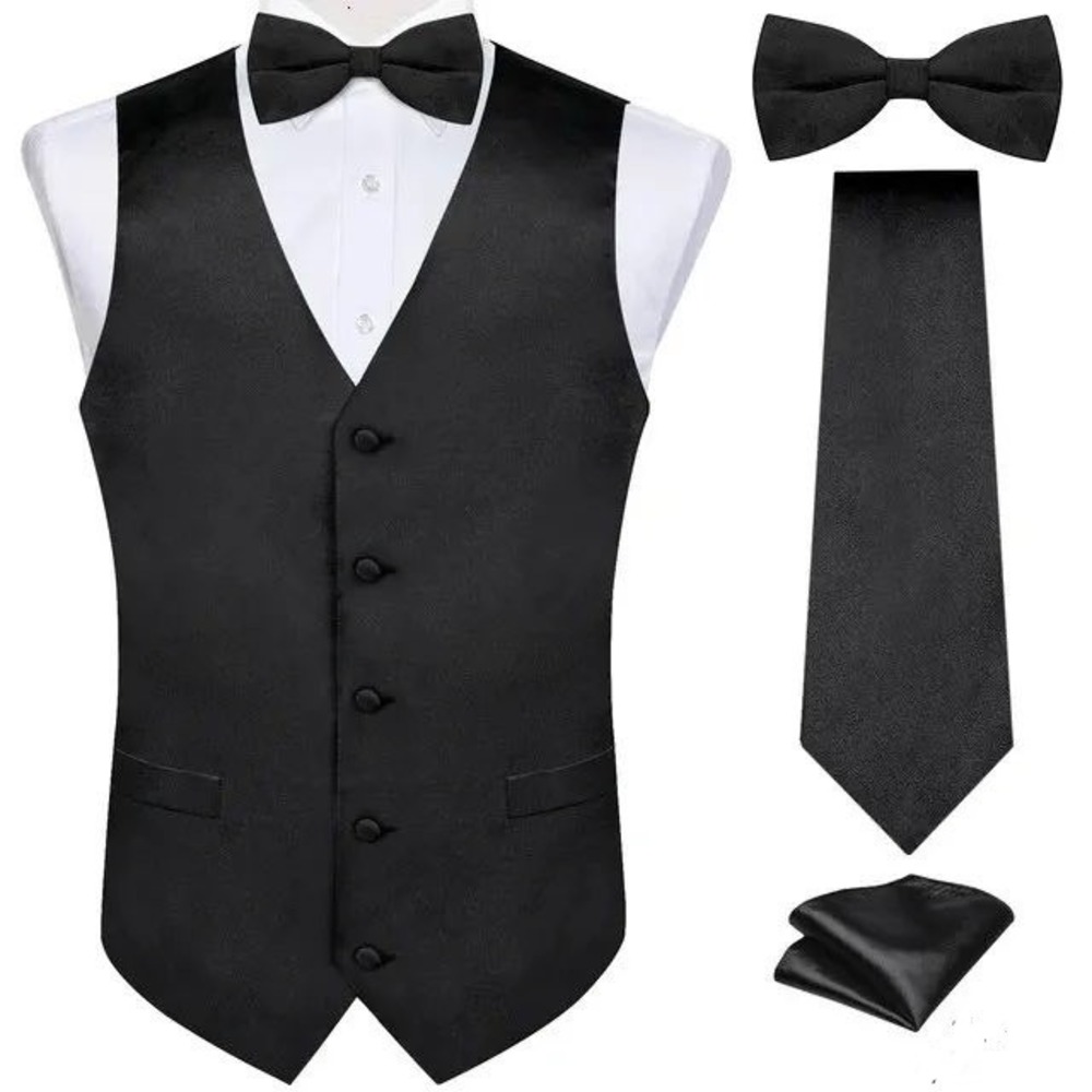 Daniel Ellissa Mens 4 Piece Vest Set Charcoal Grey Formal Tuxedo Medium NWT
